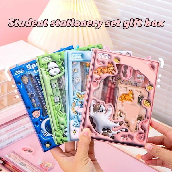 Skrivset 6-i-1 Studentpresent Pennset Studiematerial S green 1 set