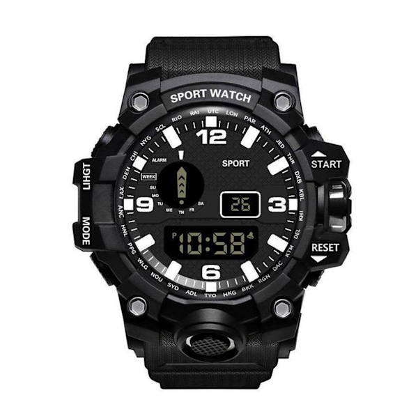 Digital Elektronisk Klocka för Barn Vattentät Pojkar Sport LED Black One size