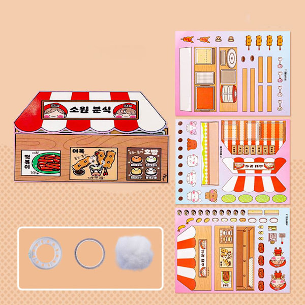 DIY Handgjord Kreativ Origami Utan Klippning Stressreducerande Leksaker tteokbokki 1pcs