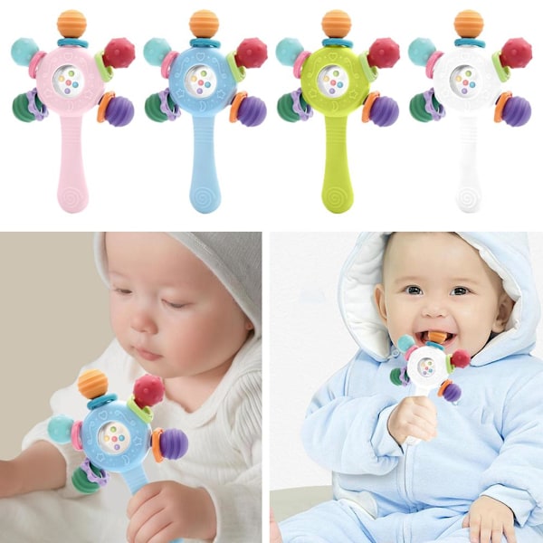 Handgrepps Skallra Boll Skatt Manhattan Boll Baby Grepp Träning White 1pcs