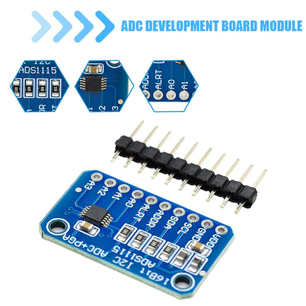 2st I2C ADS1115 ADS1015 Modul ADC 4 Kanal med Pro Gain Amp