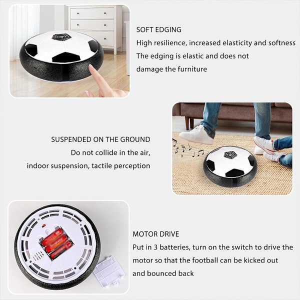 Inomhus Hover Fotboll Kudde LED Flytande Fotboll Disc Pojkar Spel light one-size
