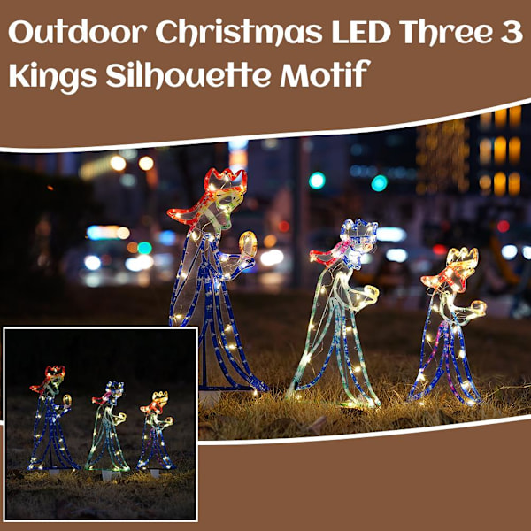 Utomhus Jul LED Tre 3 Kungar Silhuett Motiv Ljusslinga | Deco