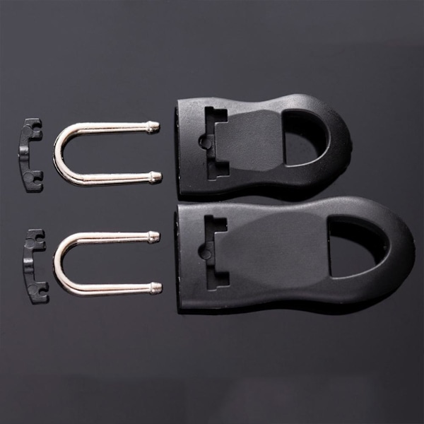 Universal Metall Dragkedja Fixare Slider Dragare Blixtlås Ersättning Reparation blackA L 10pcs