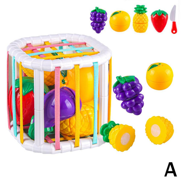 Färgglatt Blocksorteringsspel För Spädbarn Tidig Utbildning Set Suita fruit One size