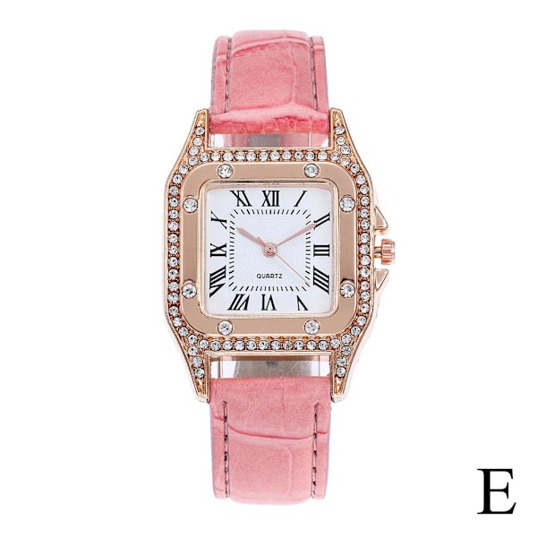 Dam Quartz Klocka Fyrkantig Form Mode Retro Stil Damklocka Red One size