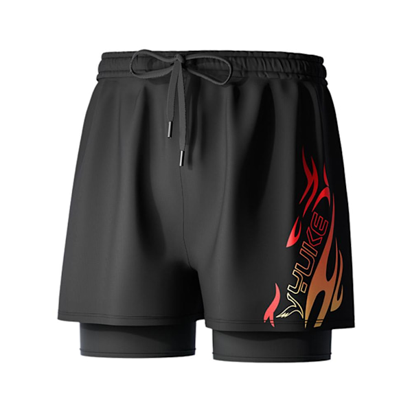 Badbyxor med Kompressionsfoder Stretch Herr 1 2 Snabbtorkande grey 4XL(recommended165-185 pounds)