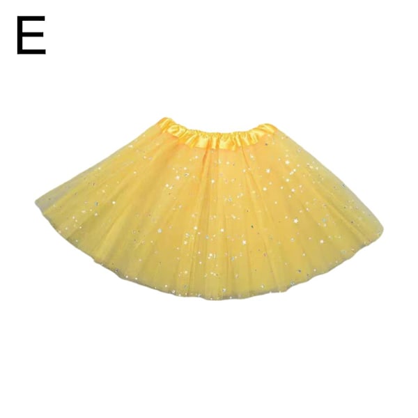 Glittrig Meshkjol för Barn Flickors Dansuppvisning Kjol Hal Yellow 1pcs