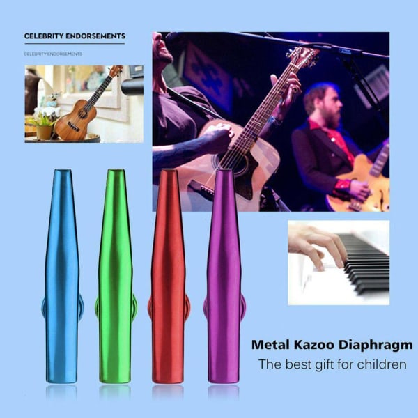 Metallmunspel Kazoo Munflöjt Musikinstrument Barnfest G purple One-size