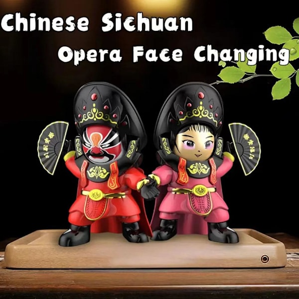 Kreativ Sichuan Opera Ansiktsförändrande Ornament Mask Docka Figurin Red one-size
