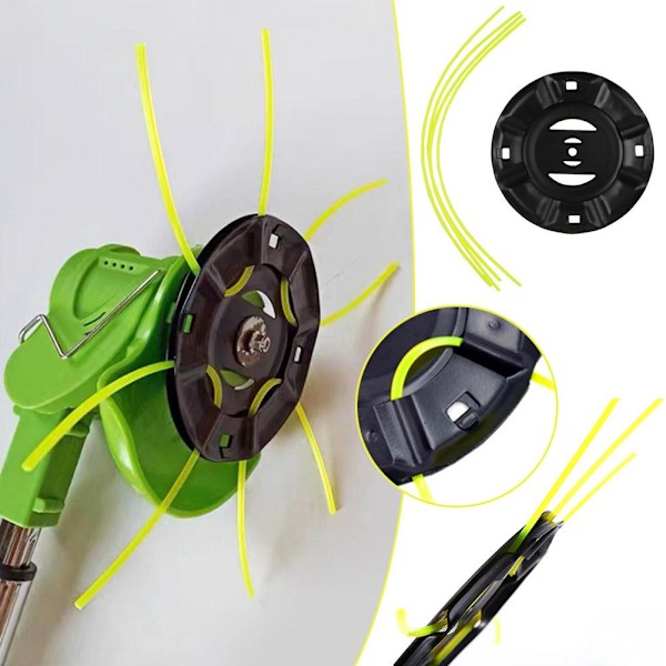 Trimmer Grästrimmerhuvud & 4*Linor Gräsklippare Solid-Stål Wir 25.4mm 1pcs