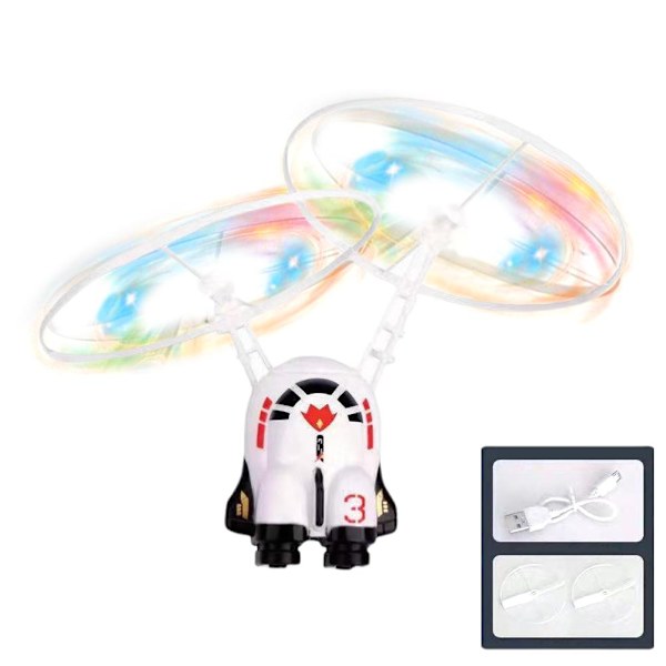 LED Hängande Induktionsleksak Infraröd Gestkontroll Färgglad G spaceshipspaceship 1set