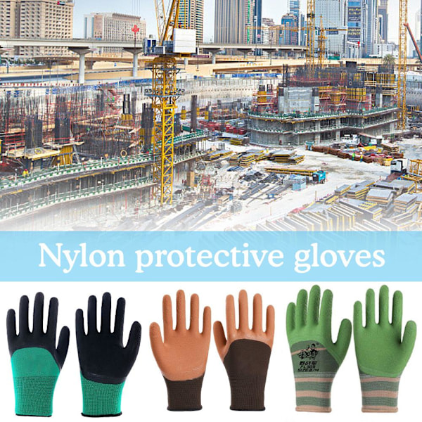 1 par skyddande säkerhetsarbetshandskar färgning nylon mekanikerhandskar army green 1 pair