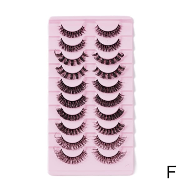 10 Par Ryska Fransar Lösögonfransar D Curl Mink F DH06-H5 10 pairs