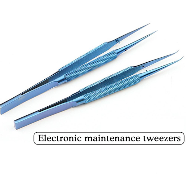 Titanlegering Pincett Underhållsverktyg 0.15 Kant Precision Fing blueA Straight
