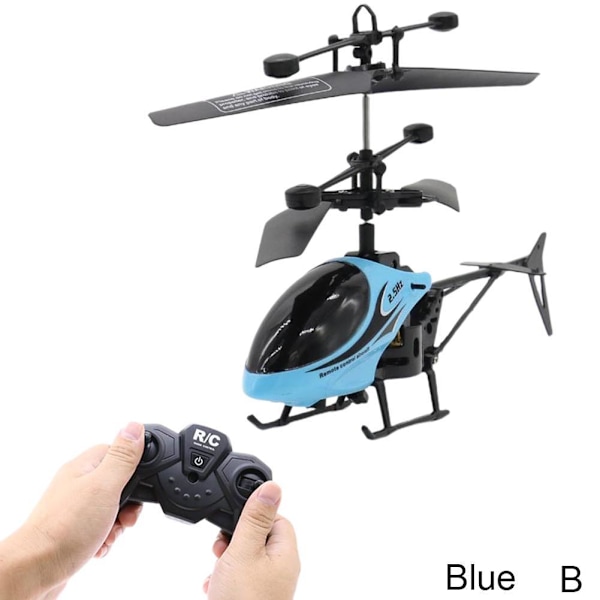 Mini Helikopter Fjärrkontroll Helikopter Med Ljus För Barn blue C