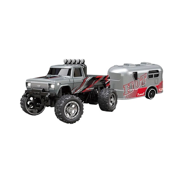 Mini RC Lastbil USBC Uppladdningsbar Underflöde med Släp 1:64 Skala orange One size