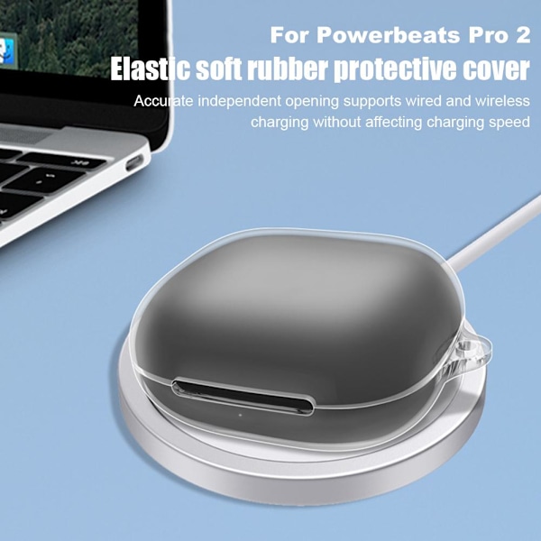Genomskinligt skal för Beats-Powerbeats Pro 2, mjukt, transparent och stötsäkert