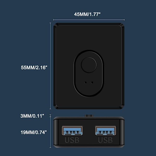 USB 2.0/3.0 KVM-switch HDMI 2-portars låda plug-free delning tangentbord usb3.0 one-size