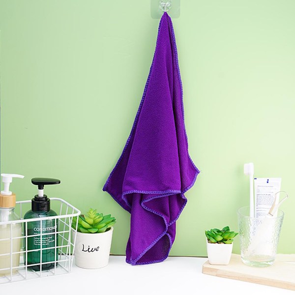NY Extra Stor Mikrofiber Lättvikt Strandhandduk Snabbtorkande Tra purple 35*75cm
