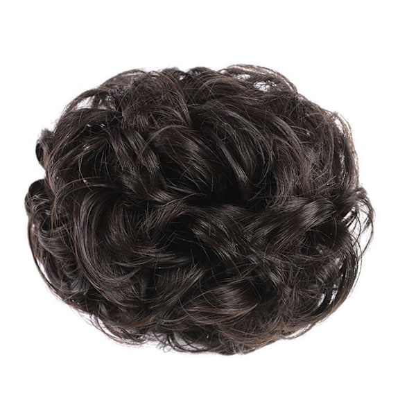 Stor kam flätlockig chignon naturlig rörig bulle uppklämma i hårtårta light brown 1pcs