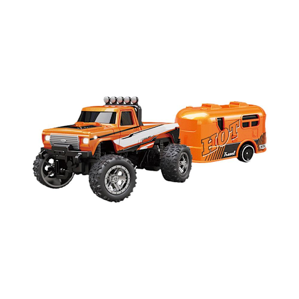 Mini RC Lastbil USBC Uppladdningsbar Underflöde med Släp 1:64 Skala Blue One size