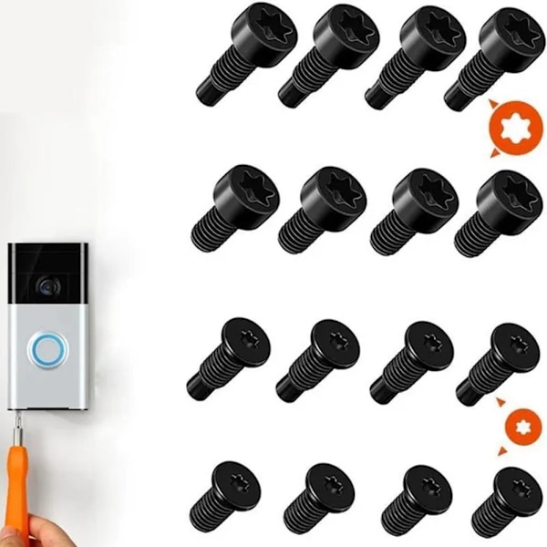 Rings Dörrklocka Skruvar Ersättningsset, Reservskruvar för Smart Do 16pcs onesize