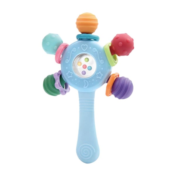 Handgrepps Skallra Boll Skatt Manhattan Boll Baby Grepp Träning Blue 1pcs