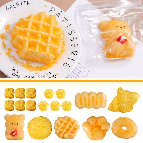 Söta Kattfot Friterad Mat Leksaker Supermjuk Knådning Stresslindring Cat PAWS [5 serving] 1pcs