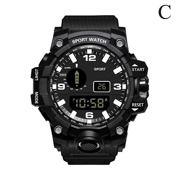 Digital Elektronisk Klocka för Barn Vattentät Pojkar Sport LED Black One size