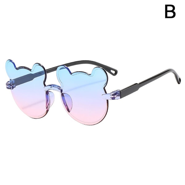 Flickor Pojkar Bågformade Solglasögon Tecknad Björn Barn Utomhus Sol blue+pink one-size