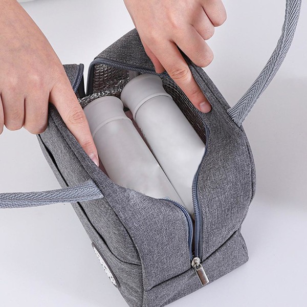 Camping Isolerad Lunchväska Isolerad Bento Väska, Bärbar Lunch Dark gray 1pcs