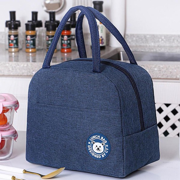 Camping Isolerad Lunchväska Isolerad Bento Väska, Bärbar Lunch Gray 1pcs