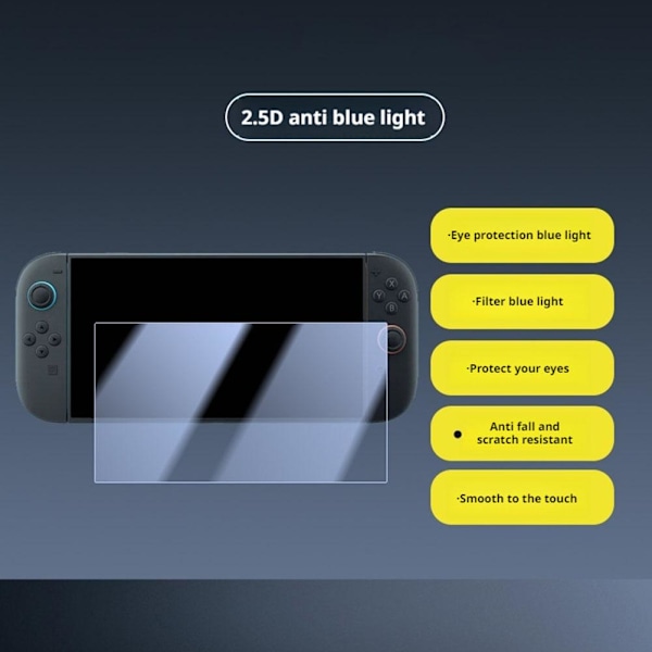 För Nintendo Switch2 Premium HD Härdat Glas Skärmskydd+ HD anti blue light 1pcs