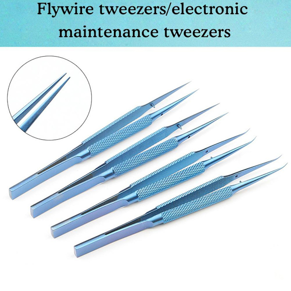Titanlegering Pincett Underhållsverktyg 0.15 Kant Precision Fing blueA Straight