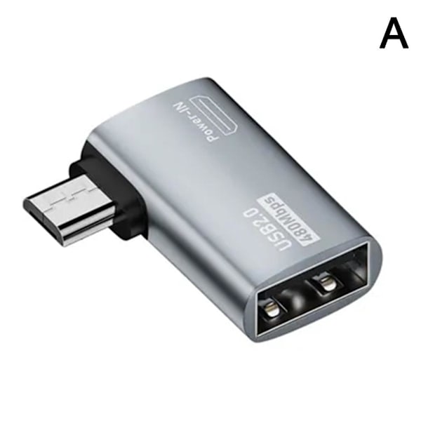 OTG-kabeladapter 4K 90 graders vinkel Strömförsörjd Micro USB till USB OT left one-size