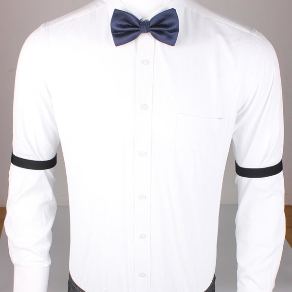 Elastiska armband Unisex Anti-Slip Skjorta ärmhållare Justerbar white One-size