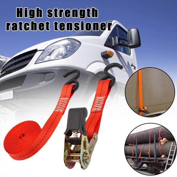 Heavy Duty Ratchet polyester Remmar Tie Down Cargo Bagage Van O HookedB 500cm