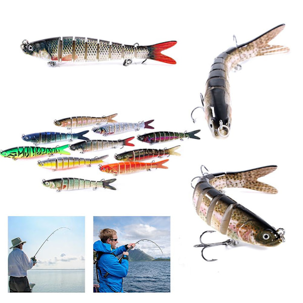 Multi Jointed Fiske Bete Swimbait Sjunkande Wobblers Hårt Bete C C 10cm/3.9in  11.4g