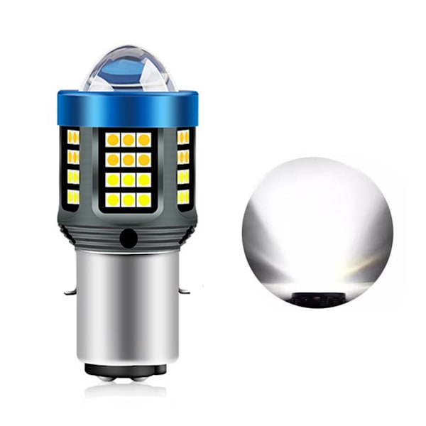 LED Motorcykelstrålkastare H4 BA20D P15D Vit/Gul Ultra Hög B White P15D One size