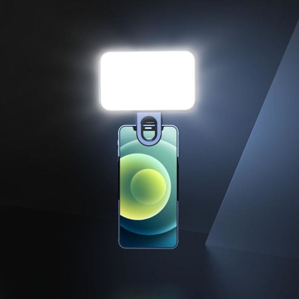 Clip-On Uppladdningsbar Selfie Lampa Justerbar Ljusstyrka För Mobi blackA 1set 2pcs
