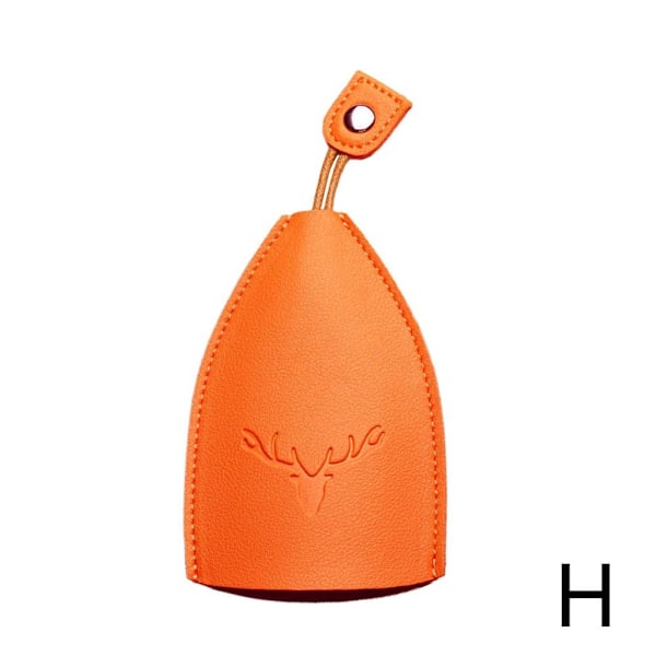 PU Läder Utdragbar Söt Stor Kapacitet Bilnyckelfodral AU Nyckelring Orange One-size