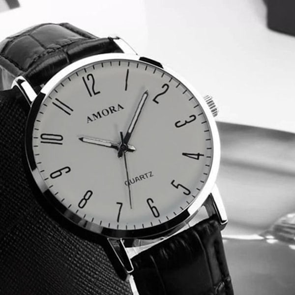 Klocka för män Ej vattentät Original Rostfritt Stål Quartz Bla White One size