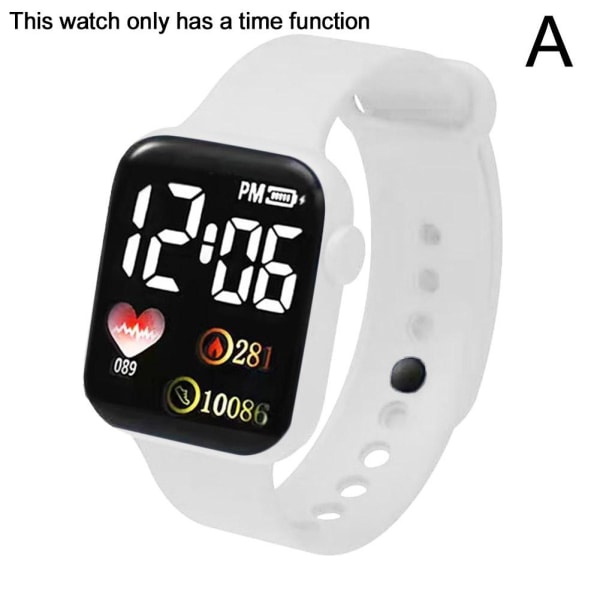 LED Electronic Watch Rainbow Square Love Digital Outdoor Sports White One size