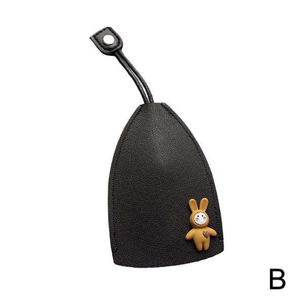 PU Läder Kreativ Utdragbar Söt Stor Kapacitet Bilnyckelfodral, Ca Black rabbit One-size