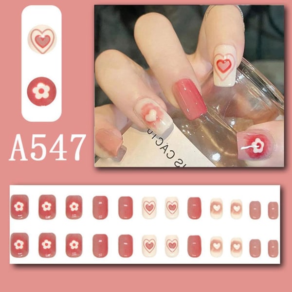 DIY Nail Art 24-delad ark av löstagbar Summer Fresh Style Deco A547 one-size