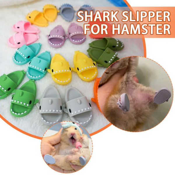 1 par Mini Shark Tofflor Silikon Husdjur Hamster Igel Skor Kul gray S