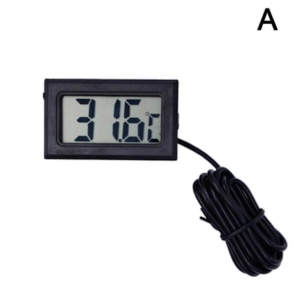 Akvarium Mini Inbyggd LED Digital Termometer Temperatur NE Co black One-size