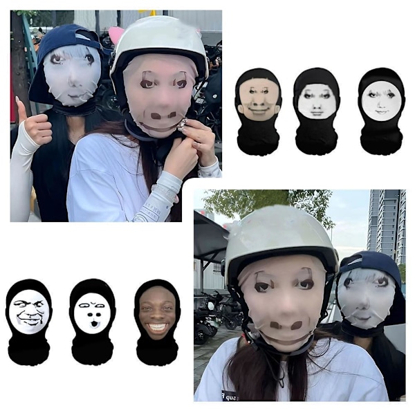 Rolig 3D Balaclava Mask Sömlös Design Parodi Ansiktstryck Mask Fi 005 1pc