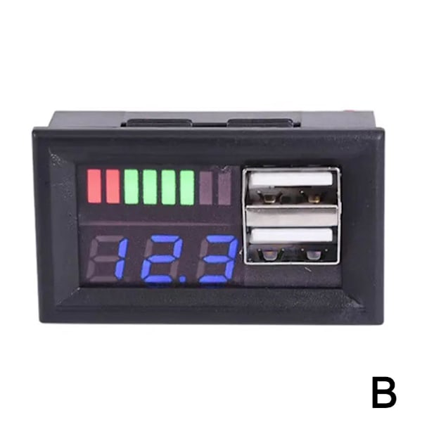 Bly-syra litiumbatteri BMS Kapacitetsindikator Voltmeter U 12.6V 3SA RED